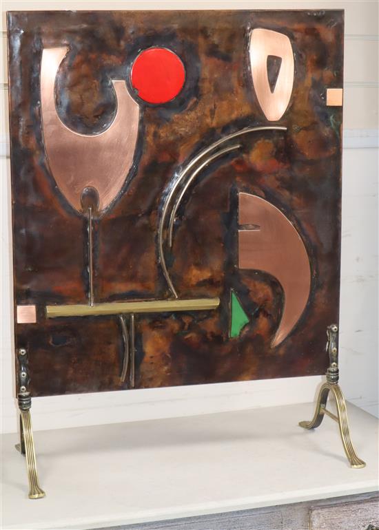 Sam Fanaroff. An enamelled copper firescreen, numbered 008 height 82.5cm